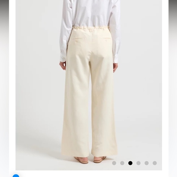 The Row Silk & Linen ''Dandy'' Pants in Ivory wide leg size 2 - Picture 3 of 11